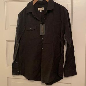 Soft charcoal flannel button down